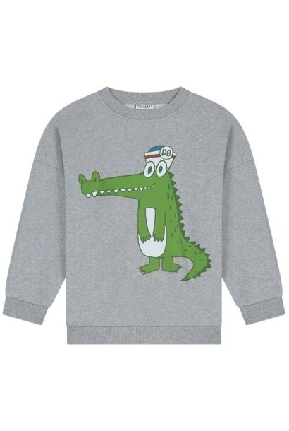 Daily Brat loco croco sweater grey melange