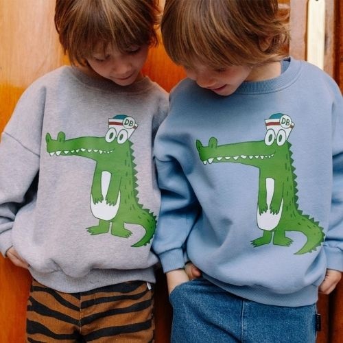 Daily Brat loco croco sweater grey melange-2