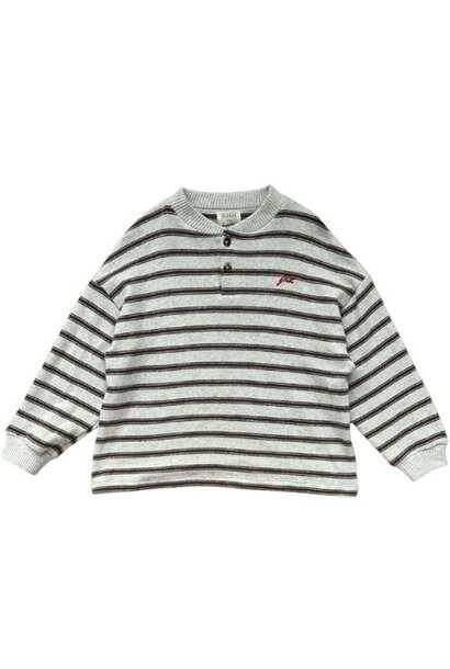 Jenest james ls tshirt brown grey melange