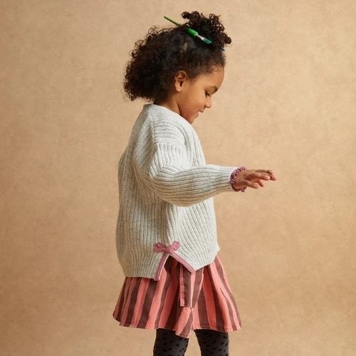 Sproet & Sprout striped skirt blue denim-2