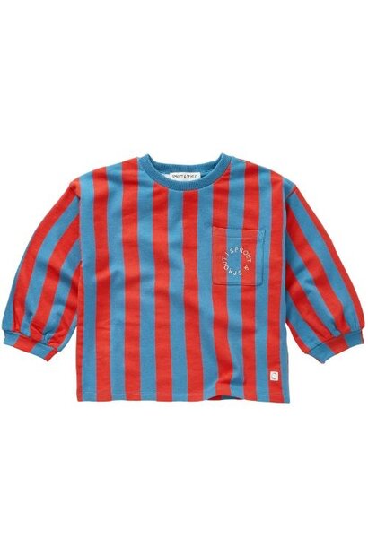 Sproet & Sprout sweatshirt boxy ls block stripe chalkboard blue
