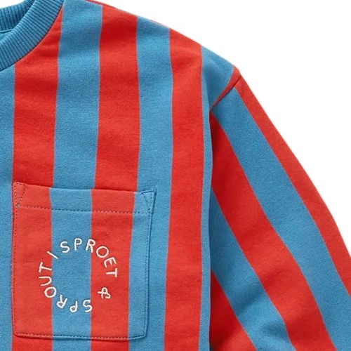 Sproet & Sprout sweatshirt boxy ls block stripe chalkboard blue-5