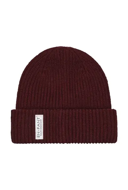 En Fant beanie w. lining port royale burgundy - muts