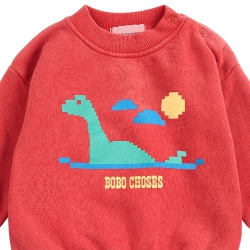 Bobo Choses lake monster sweatshirt red-4