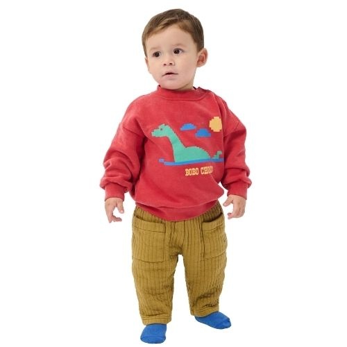 Bobo Choses lake monster sweatshirt red-3