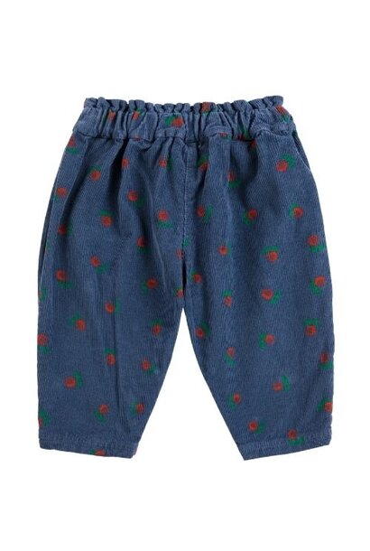 Bobo Choses stamp bloom all over corduroy pants navy blue