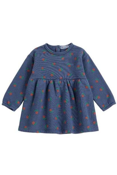Bobo Choses stamp bloom all over fleece dress navy blue