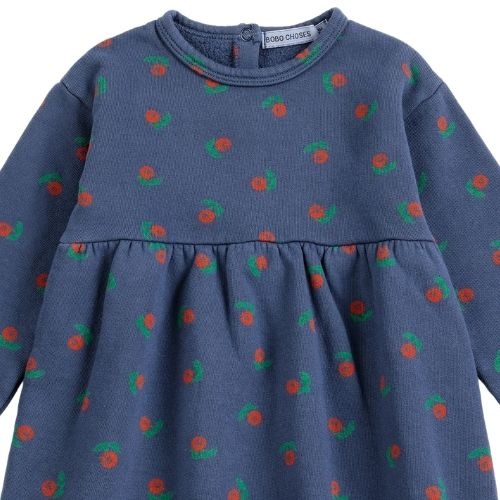 Bobo Choses stamp bloom all over fleece dress navy blue-3