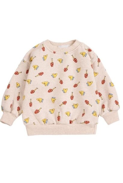 Bobo Choses mush monster duo all over sweatshirt offwhite