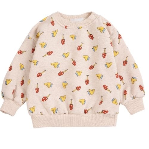 Bobo Choses mush monster duo all over sweatshirt offwhite-1