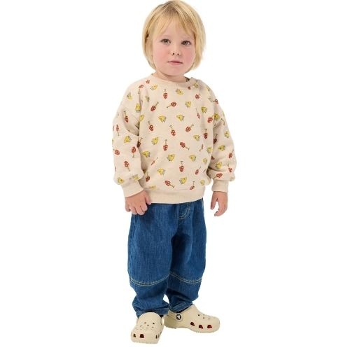 Bobo Choses mush monster duo all over sweatshirt offwhite-2