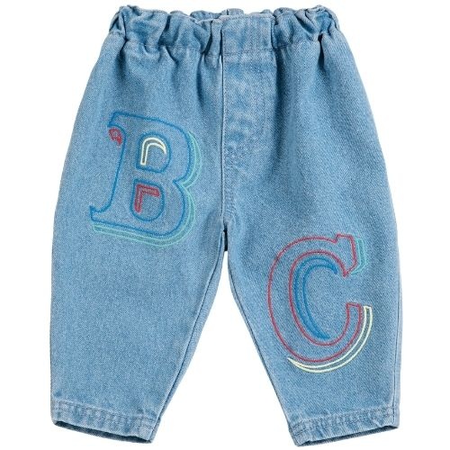 Bobo Choses b.c. embossed denim pants blue-1