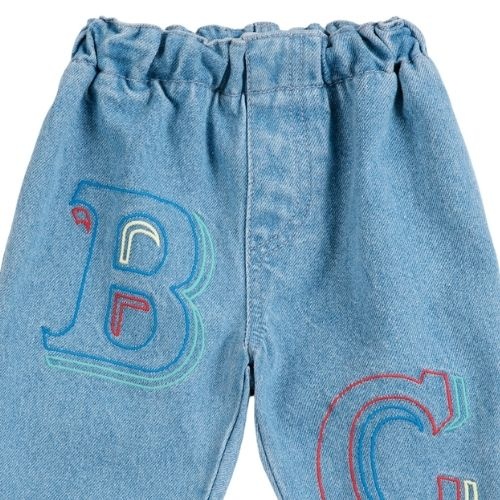 Bobo Choses b.c. embossed denim pants blue-3