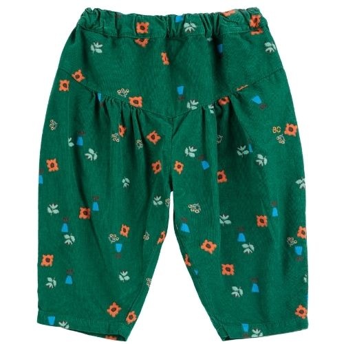 Bobo Choses blossom all over corduroy pants dark green-1