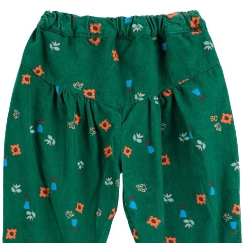 Bobo Choses blossom all over corduroy pants dark green-3