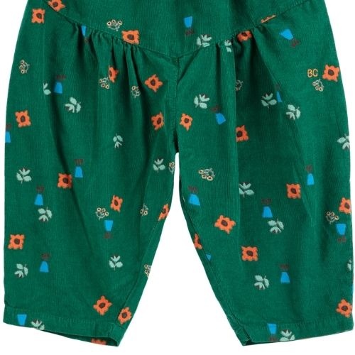 Bobo Choses blossom all over corduroy pants dark green-4