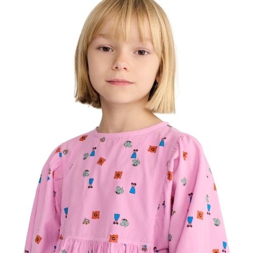 Bobo Choses blossom all over woven dress pink-2