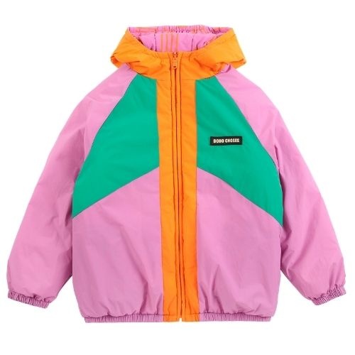 Bobo Choses almost moiré all over reversible anorak fuchsia-2