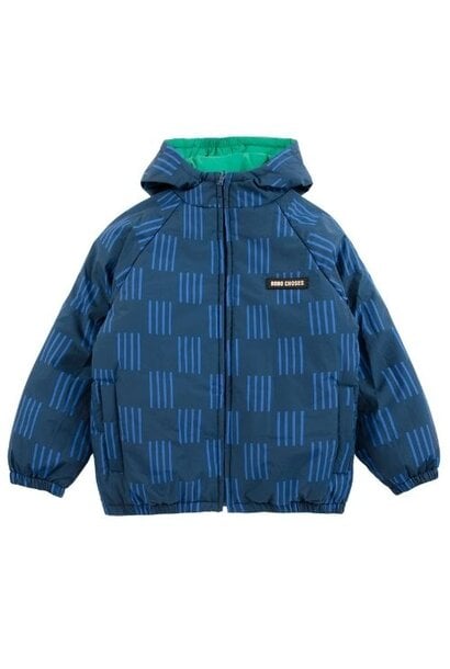 Bobo Choses almost moiré all over reversible anorak navy blue