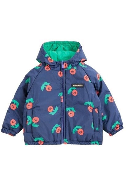 Bobo Choses stamp bloom all over reversible anorak navy blue