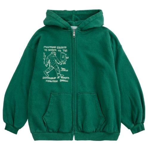 Bobo Choses mr. footish zipped hoodie dark green-1