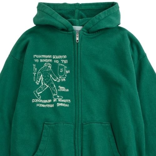Bobo Choses mr. footish zipped hoodie dark green-4