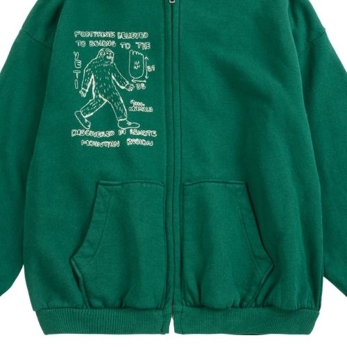 Bobo Choses mr. footish zipped hoodie dark green-5