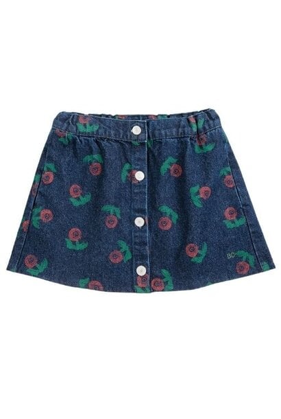 Bobo Choses stamp bloom all over denim skirt navy blue