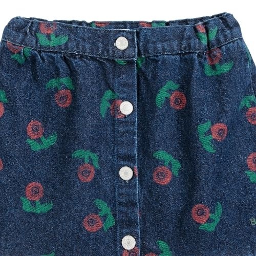 Bobo Choses stamp bloom all over denim skirt navy blue-4