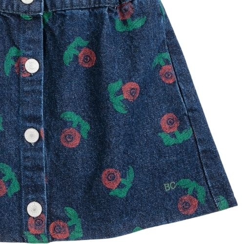 Bobo Choses stamp bloom all over denim skirt navy blue-5