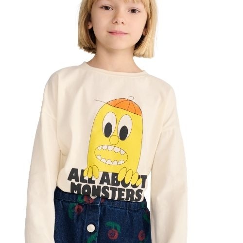 Bobo Choses stamp bloom all over denim skirt navy blue-3
