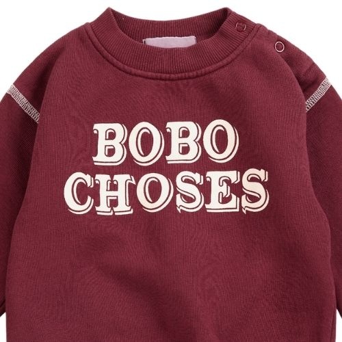 Bobo Choses bobo choses embossed sweatshirt burgundy red-2
