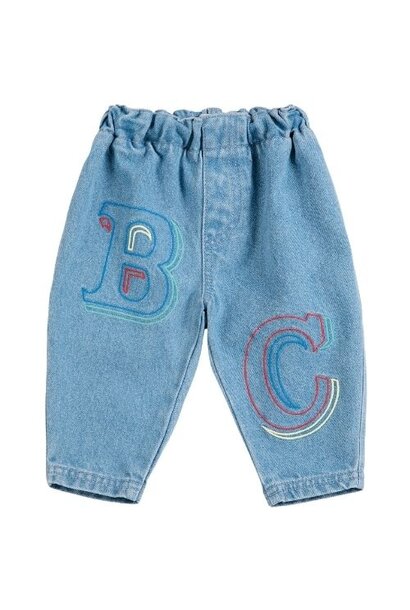 Bobo Choses bobo choses embossed denim pants blue