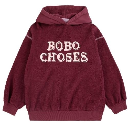 Bobo Choses bobo choses embossed hoodie burgundy red-1