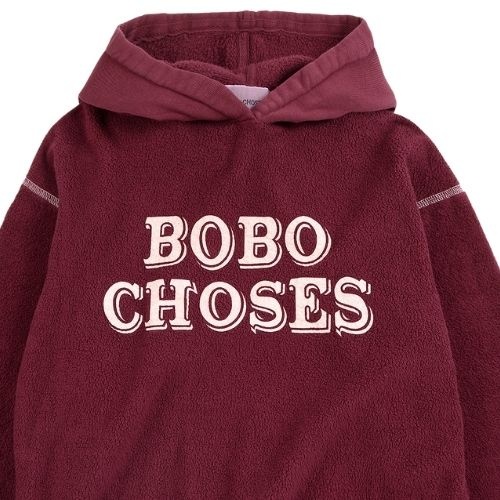 Bobo Choses bobo choses embossed hoodie burgundy red-5