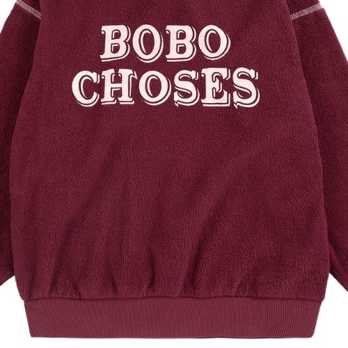 Bobo Choses bobo choses embossed hoodie burgundy red-6