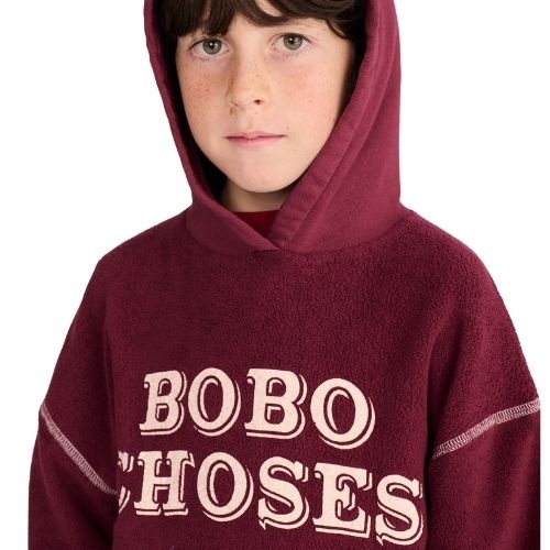 Bobo Choses bobo choses embossed hoodie burgundy red-4