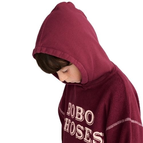Bobo Choses bobo choses embossed hoodie burgundy red-3
