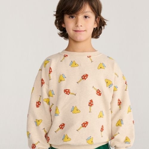 Bobo Choses mush monster duo all over sweatshirt offwhite-3