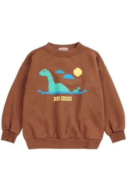 Bobo Choses lake monster sweatshirt dark brown