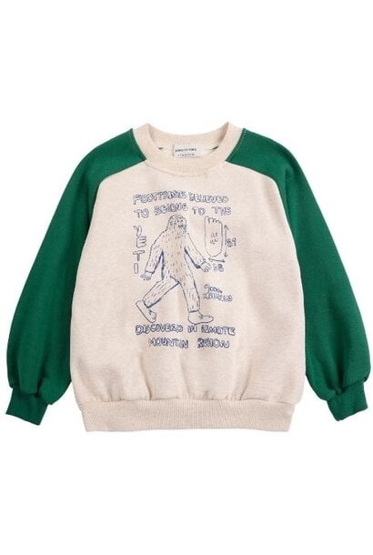 Bobo Choses mr. footish raglan sweatshirt offwhite