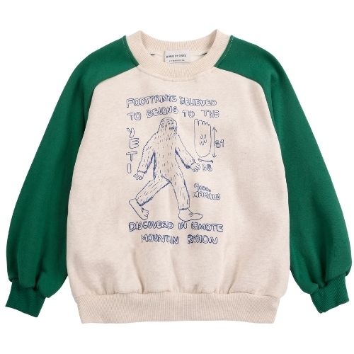 Bobo Choses mr. footish raglan sweatshirt offwhite-1
