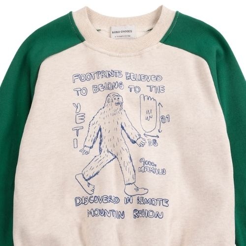Bobo Choses mr. footish raglan sweatshirt offwhite-3