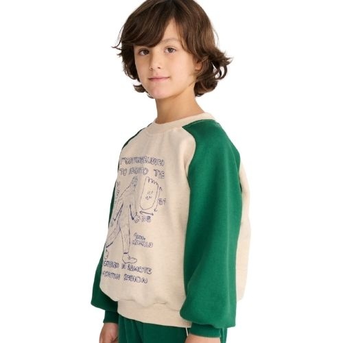 Bobo Choses mr. footish raglan sweatshirt offwhite-2