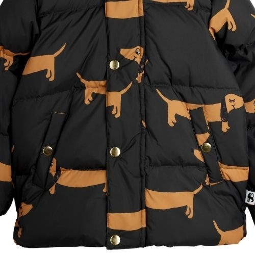 Mini Rodini dog aop hooded puffer black-5