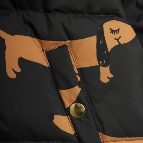 Mini Rodini dog aop hooded puffer black-6