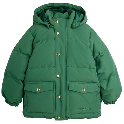 Mini Rodini solid heavy puffer green-1