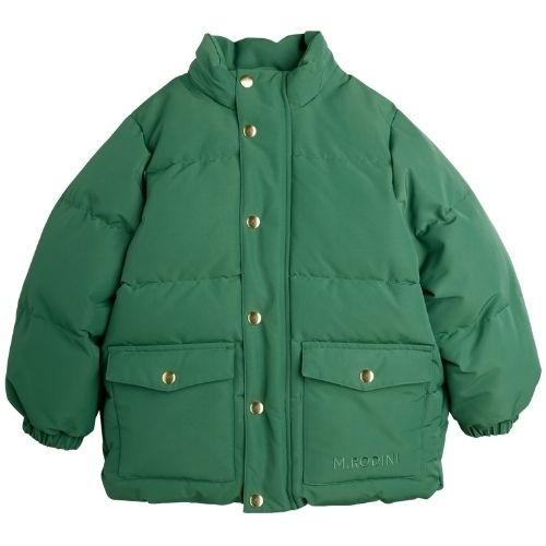 Mini Rodini solid heavy puffer green-5