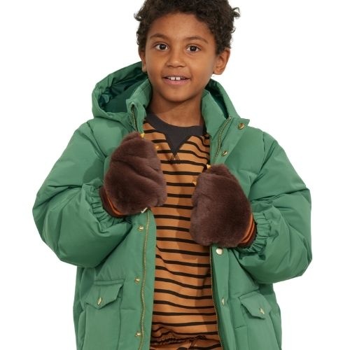 Mini Rodini solid heavy puffer green-2