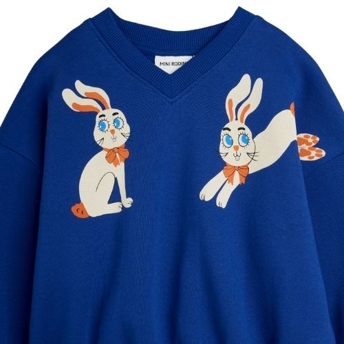 Mini Rodini rabbits sp sweatshirt blue-3